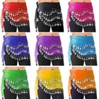 Us Belly Dance Hip Skirt Scarf Wrap Belt Hipscarf With Silver Coins Free Ship