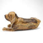 Jeweled Hinged Trinket Box Enameled Blood Hound Dog Rhinestones 3 5 