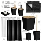  Bathroom Accessories Set - 22pc Bathroom Set  Complete Set   Bath Rugs Black