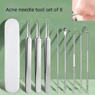 8pcs Acne Blackhead Remover Kit Pimple Popper Comedone Extractor Tool Set