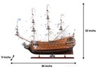 Soleil Royal Wooden Tall Ship Model 36  Semi-built French Navy Warship Boat New