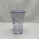 2012 Starbucks Reusable Clear Plastic Insulated Cup 16 Oz Grande Tumbler straw
