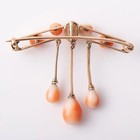 Antique Art Nouveau Coral Brooch 14k Gold