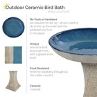 Nantes Lava Finish Bird Bath - White Distressed Ceramic By Sunnydaze