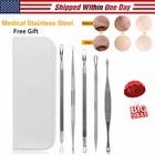2 Set Stainless Steel Blackhead Remover Kit 10pcs Pimple Comedone Extractor Tool
