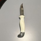 Cutco  Fixed Blade Hunting Knife 4in Stainless White Handle W  Leather Sheath