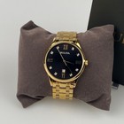 Bulova Classic Diamond 97d108 Men s Quartz Watch Black Dial Gold Bracelet 40mm