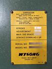 20 Ton X 52  Wysong Model  2052 Mechanical Press Brake With Hurco Back Gauge  St