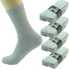 3 6 12 Pairs Mens Gray Sports Athletic Work Crew Cotton Socks Casual Size 10-13