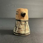 Jenny Mendes Art Pottery Signed Original Bird Vessel Toothpick Holder Sculpture