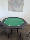8 Sided Folding Poker Table With Padded Rails And 8 Medal Cup Holders 