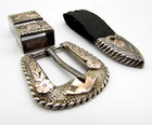 Vintage Mexico Ranger 4pc Buckle Set Signed 42 2g 3 4  No Monogram Signed Duhl