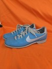 Vintage Nike Womens Bowling Shoes Size 7 Baby Blue Silver 1980s Leather Strike X