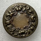 Antique Victorian Metal Brass Over Mother Of Pearl Button Floral Border Design