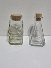 Glass Bottles Star And Triangle Shaped With Corks 5 Tall Set Of 2