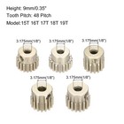 5pcs 48p Pinion Gear Set 15t 16t 17t 18t 19t For 3 175 Mm Shaft Hardened