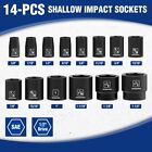 Workpro 14pc 1 2  Drive Shallow Impact Socket Set Sae 3 8   -1-1 4  6-point Socket
