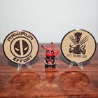Deadpool   Wolverine Engraved Cork Coasters  set Of 2   2 Variations Available