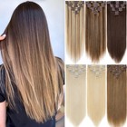 Clearance 100  Clip In Remy Human Hair Extensions Full Head Real Soft 8pieces Us