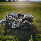 Metal Fabricated Motor Cycle And Sidecar  Beautiful 