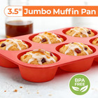 Jumbo Muffin Pan  3 5 Inch Large Muffin Pan 6 Cup Silicone Jumbo Cupcake Tin For