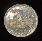 Anguilla 4 Dollars 1970  Km-18  999 Silver  9177oz Unc Bu Proof  Mint  5100  a4
