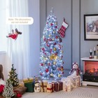 Tangkula 6ft Pre-lit Artificial Christmas Tree Hinged Pencil Xmas Tree