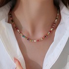 Premium Assorted Gemstone Rainbow Women Necklace Natural Freshwater Pearl Choker