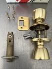 Weiser Lock Polished Brass Keyed Entry Door Knob Lockset W  Keys Nos