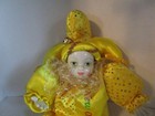 New Orleans Mardi Gras Porcelain Jester 17  Doll Shelf Sitter Yellow Outfit