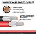 10 Awg Solar Panel Extension Cable Pv Wire Solar Connector Pair Black   Red 6mm  