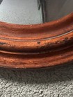 Antique Mirror Oval Shape Dark Wood Chestnut Frame 23x15 Inches