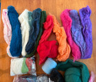 Mixed Lot Of Wool For Roving Felting  Multicolors  12 Oz 