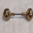 Victorian Polished Solid Brass Interior Door Knob Pair Set Nos Spindle
