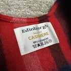 Edinburgh 83 Shawl Wrap Womens One Size Red Tartan Plaid 100  Cashmere Fringe