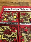 Vintage Ulster 12 Days Christmas Tea Towel Pure Irish Linen 30    X 19   