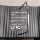 Heat Powered Stove Fan No Electricity 4-blade Double Head Black Aluminum