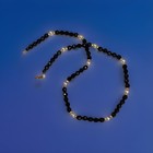 Hobe    Vintage Necklace Signed faceted Blk Beads faux Pearls rhinestones 22    Inch