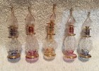 Lot Of 10 Mouth Blown Egyptian Perfume Bottles Gold Painted Pyrex Glass 4 