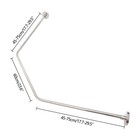 Stainless Steel Stretchable Bathroom Bathtub Corner Shower Curtain Rod Silver