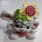 Rare Vintage Ceramic Lamb Planter  Textured Design Kitsch Nursery