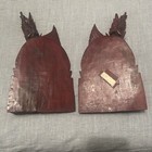 Pair Of Vintage Hand Carved Wooden Book Ends Statue Tahiti 1974