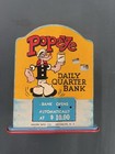 Vintage Popeye Kolan Brooklyn N y Daily Quarter Tin Bank 1950s 