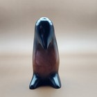 Scandinavian Hand Carved Glossy Wooden Penguin In Ombre