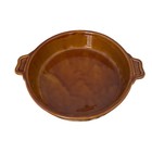 Vintage Emile Henry Artisan Caramel France Round Gratin Baking Dish Casserole