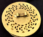 Vintage Brass Pierced Trinket Powder Potpourri Dresser Box W   Bow Lid 2 5 X 4 5
