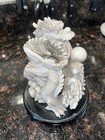 Vintage Stone Carved Chinese Dragons Figurine Statue Gorgeous 