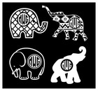 Elephant Monogram Personalized Tote Purse Sports Gym Travel School Diaper Bag