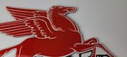 Vintage Mobil Gasoline Sign - Pegasus Porcelain Motor Oil Gas Pump Large Sign