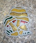 Vintage Mushroom Sun Catcher Faux Stained Glass And Metal Colorful Hippie Mod
